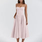 Odette Bustier Corset Midi Dress With Pleats