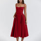 Odette Bustier Corset Midi Dress With Pleats