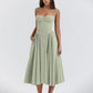 Odette Bustier Corset Midi Dress With Pleats