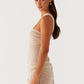 One-Shoulder Mesh Cocktail Mini Dress Sheer