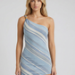 One-Shoulder Pleated Mini Dress