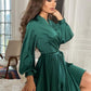 Pauline Satin Wrap Cocktail Dress With Belt