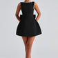 Pink Mini Dress With Pearl Neckline And Back Bow