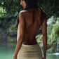 Pleated Halter Neck Open Back Mini Dress