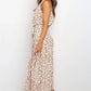 Polka Dot Halter Midi Dress With Adjustable Tie
