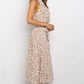 Polka Dot Halter Midi Dress With Adjustable Tie