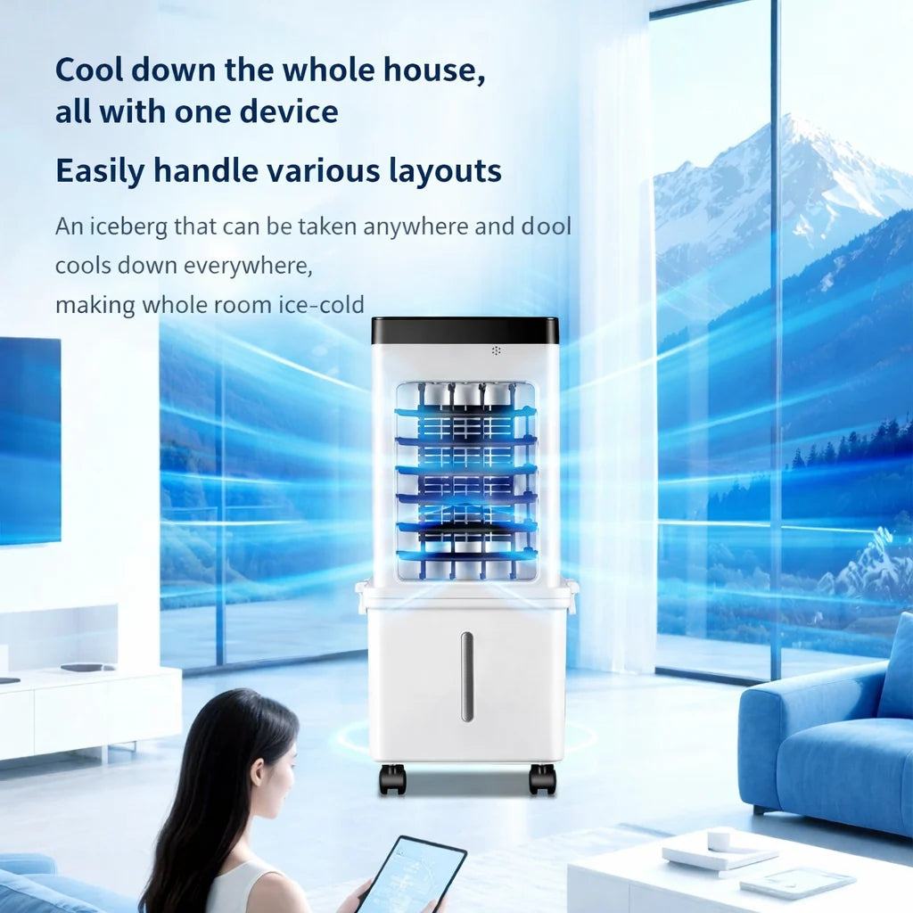 Portable air conditioner with humidifier featuring a sleek, windowless design, perfect for cooling and adding moisture to any indoor space. 1