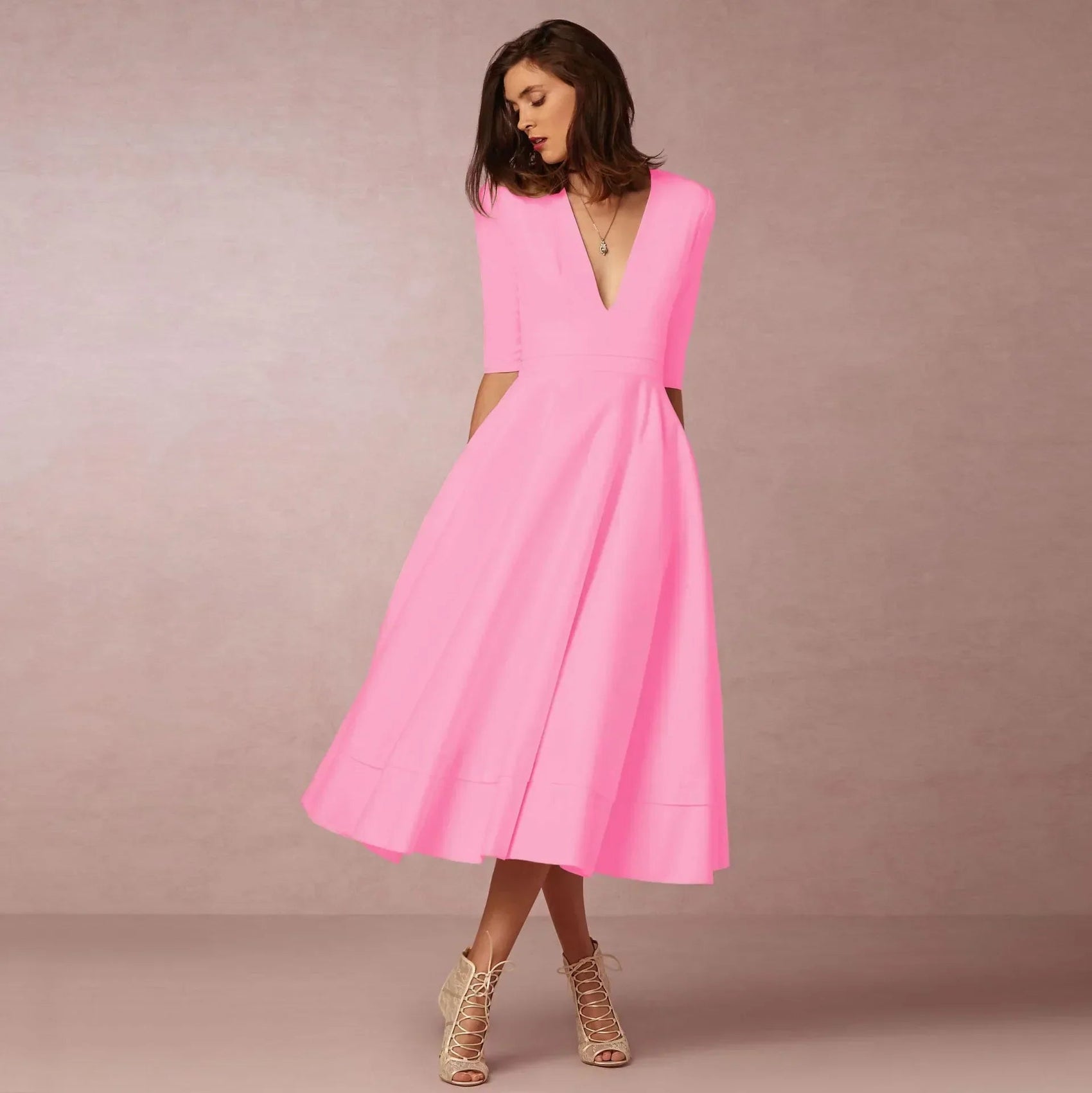 Refined Fitted Ivoire Midi Dress for Polished Daytime Events