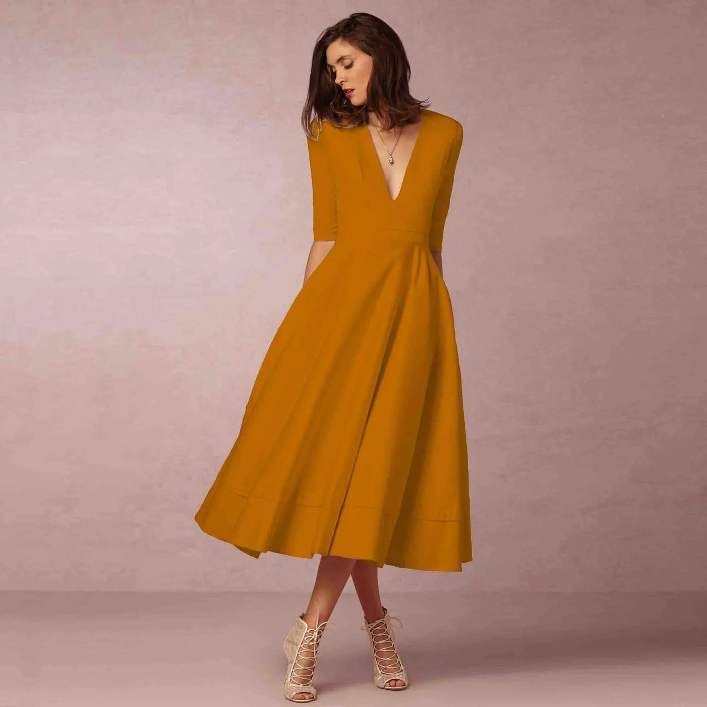 Refined Fitted Ivoire Midi Dress for Polished Daytime Events