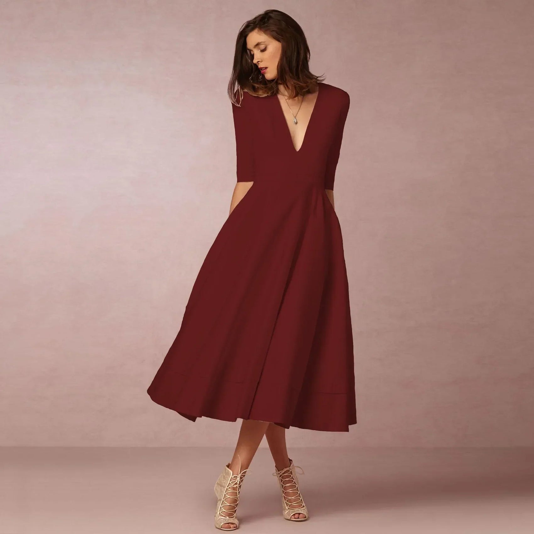 Refined Fitted Ivoire Midi Dress for Polished Daytime Events