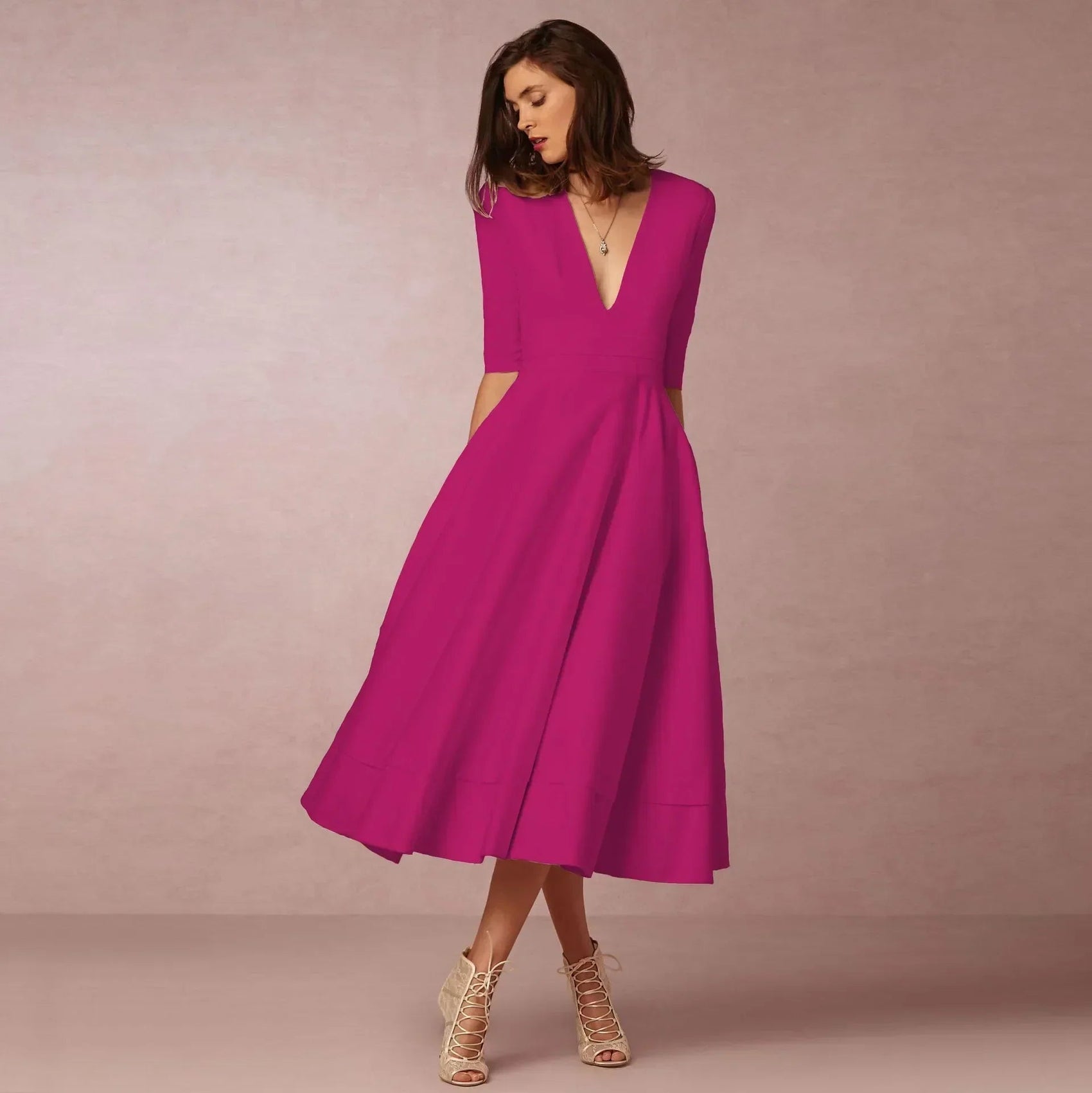 Refined Fitted Ivoire Midi Dress for Polished Daytime Events