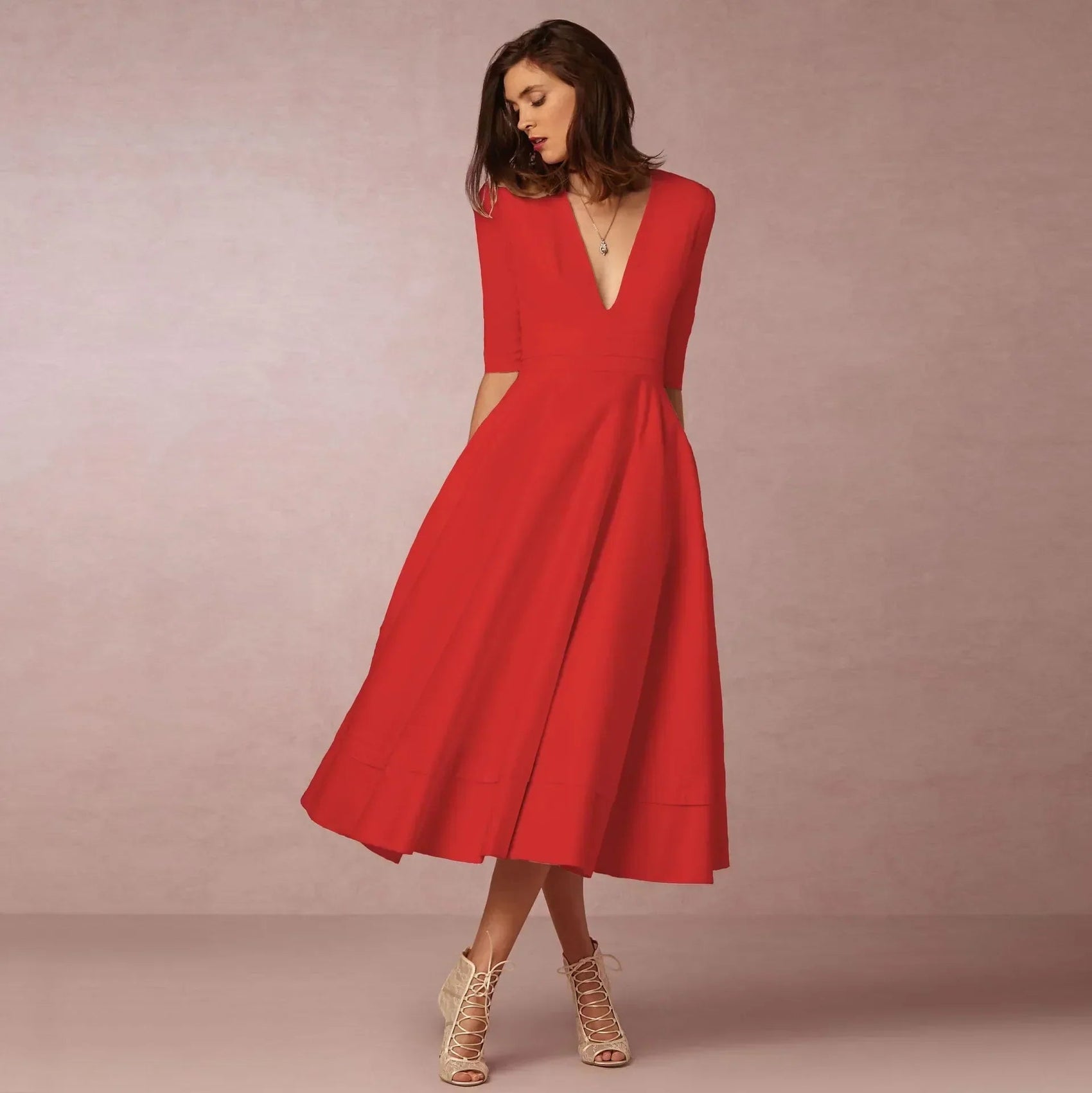 Refined Fitted Ivoire Midi Dress for Polished Daytime Events