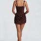 Ruched Bodycon Mini Dress With Structured Bodice