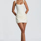 Ruched Bodycon Mini Dress With Structured Bodice
