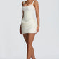 Ruched Bodycon Mini Dress With Structured Bodice