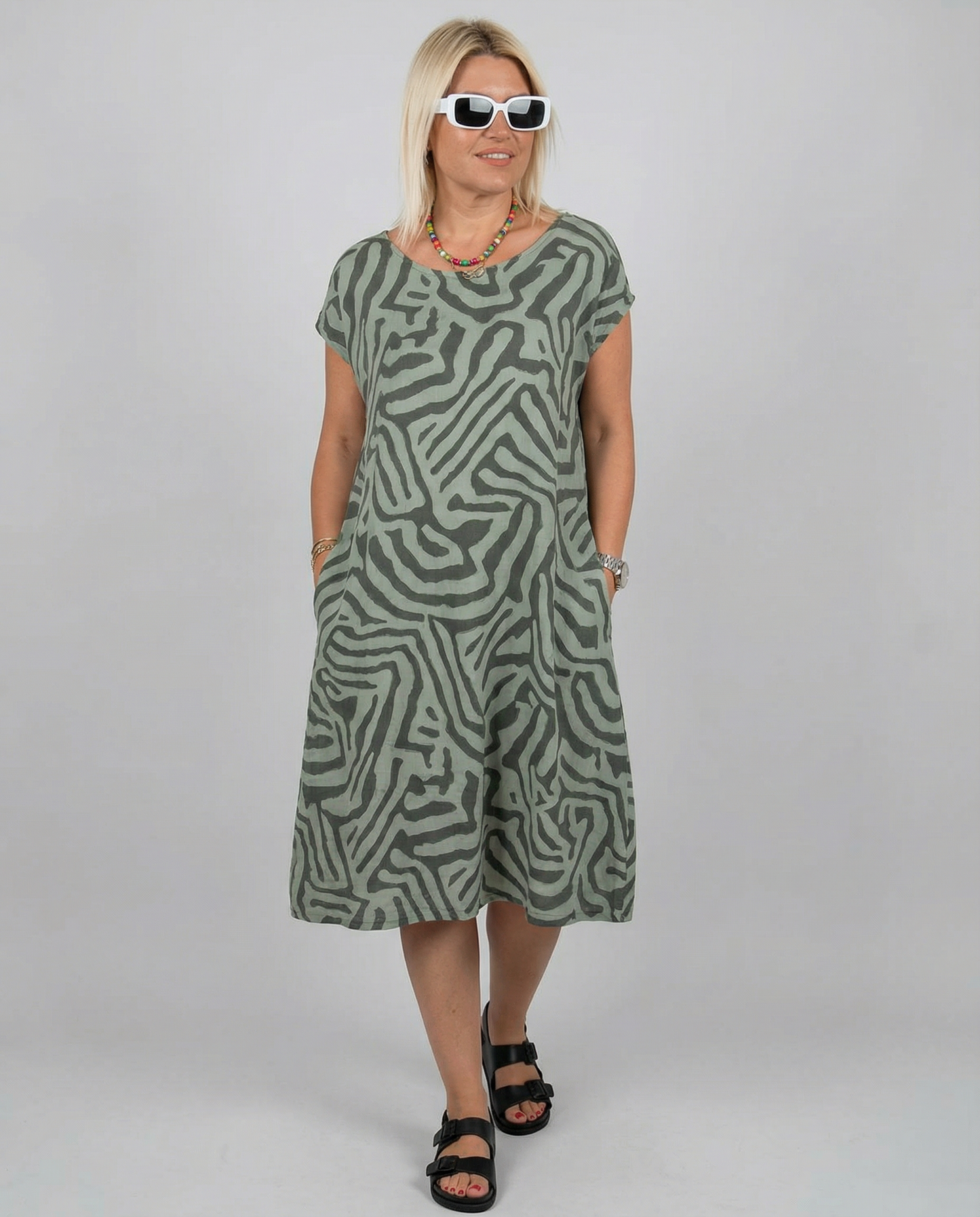 Sakura Midi Dress – Elegant Empire Waist for Versatile Summer Occasions
