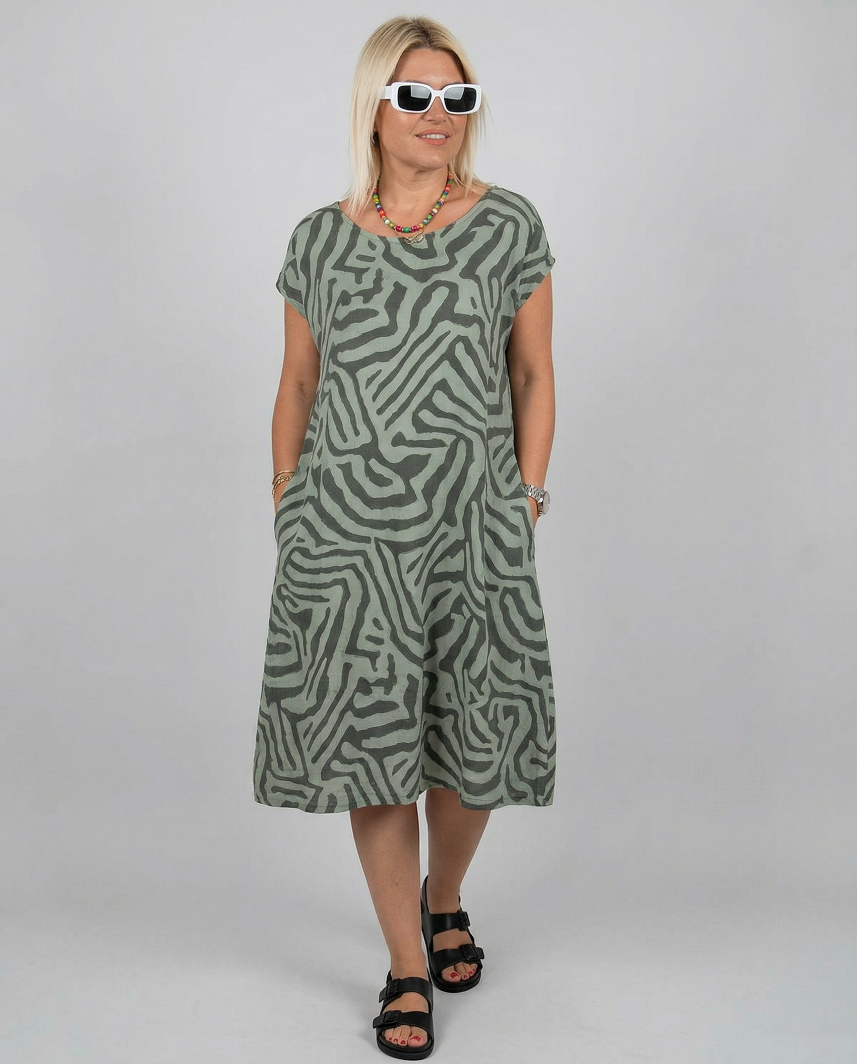 Sakura Midi Dress – Elegant Empire Waist for Versatile Summer Occasions