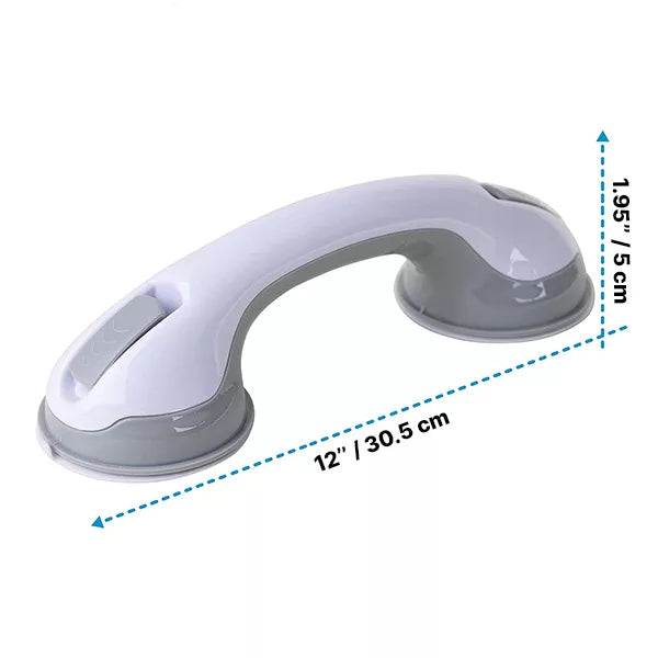Non-slip shower handle with suction cup mounting for enhanced safety and stability in the bathroom. 4