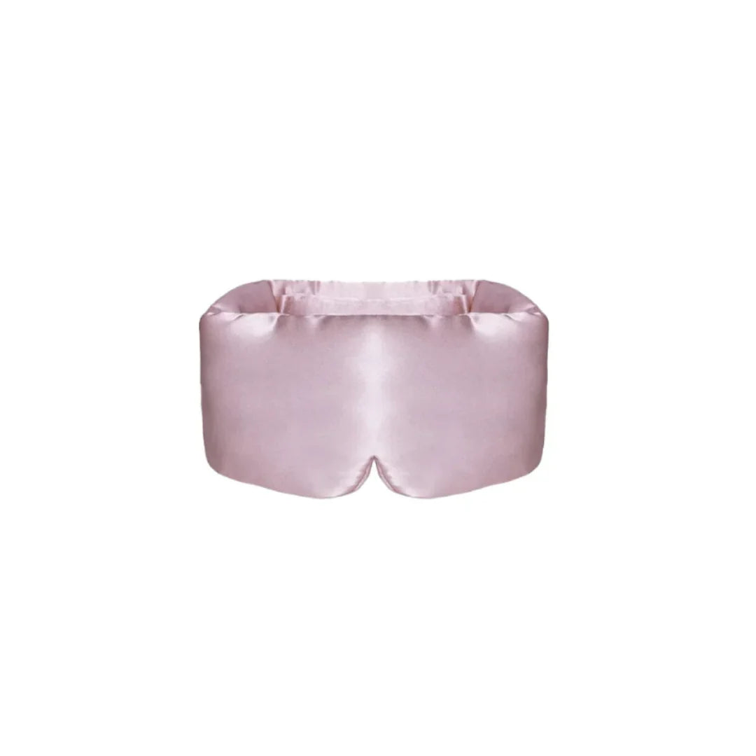 100% Mulberry silk eye mask for sleep, featuring an adjustable design that blocks light, perfect for travel and relaxation. 0