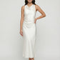 Sleeveless Cowl Neck Satin Slip Midi Dress