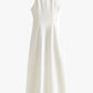 Sleeveless Cowl Neck Satin Slip Midi Dress