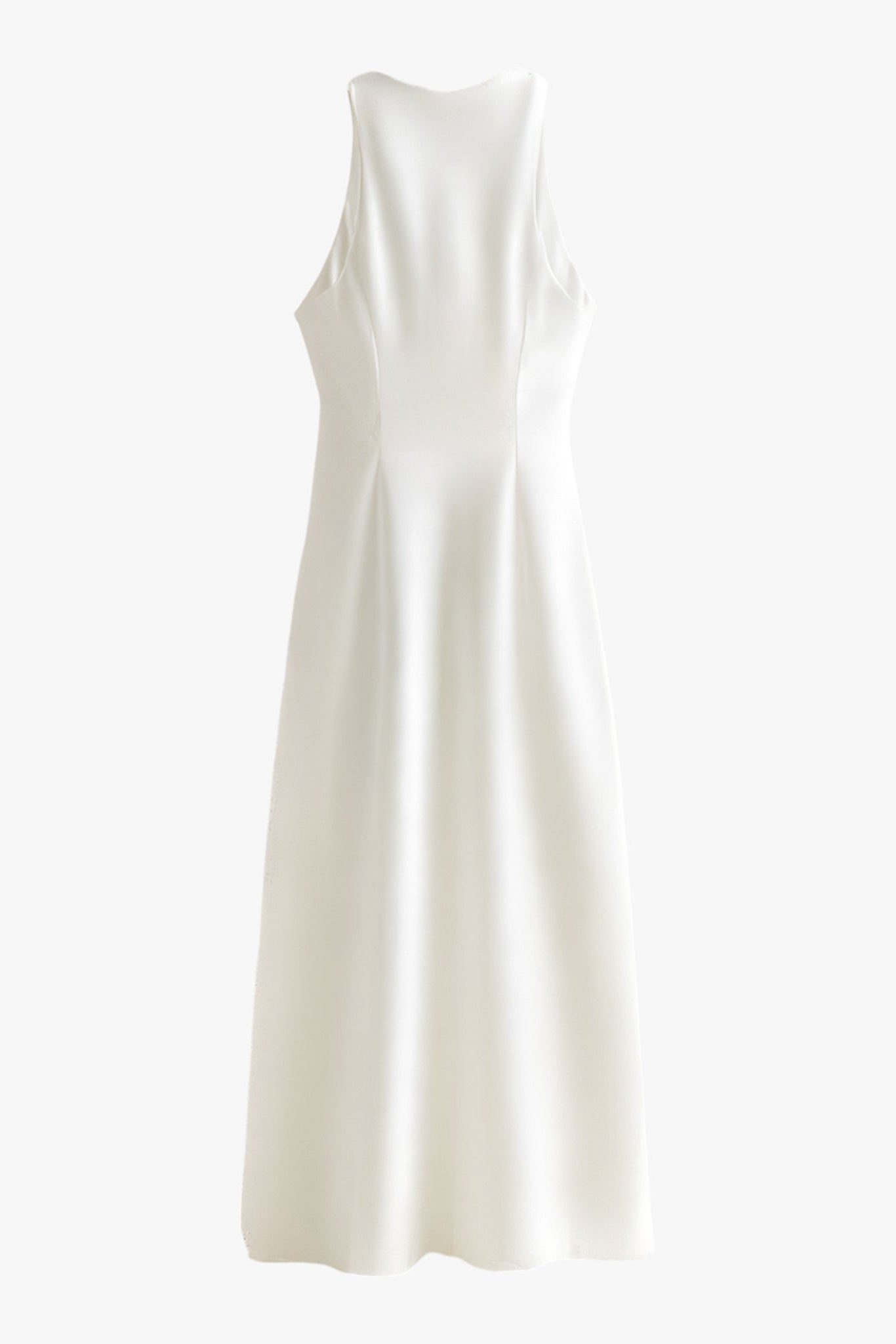 Sleeveless Cowl Neck Satin Slip Midi Dress