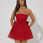 Sparkly Mini Dress – Elegant Strapless A-Line Cocktail Outfit