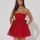 Sparkly Mini Dress – Elegant Strapless A-Line Cocktail Outfit