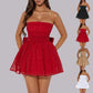 Sparkly Mini Dress – Elegant Strapless A-Line Cocktail Outfit