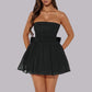 Sparkly Mini Dress – Elegant Strapless A-Line Cocktail Outfit