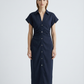 Spring Denim Dress – Casual Midi with Ruched Sleeves for Warm-Weather Outings
