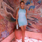 Starlight Sequined Mini Cocktail Dress Fringe Hem