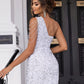 Statement One-Shoulder Cut-Out Sequin Party Dress for Evening Glamour