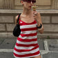 Striped Mini Slip Dress