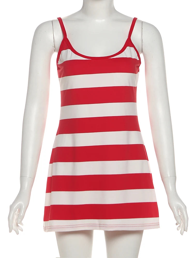Striped Mini Slip Dress
