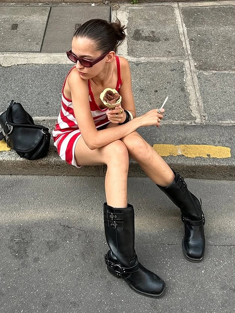 Striped Mini Slip Dress
