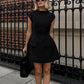 Structured High Neck Mini Dress With Tailored Fit
