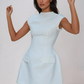 Structured High Neck Mini Dress With Tailored Fit
