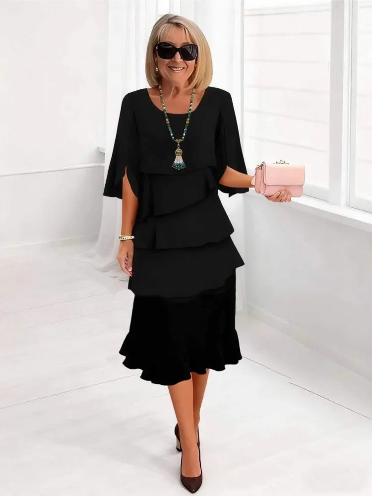 Summer Ruffle Dress – Stylish O-Neck Design for Versatile Occasions