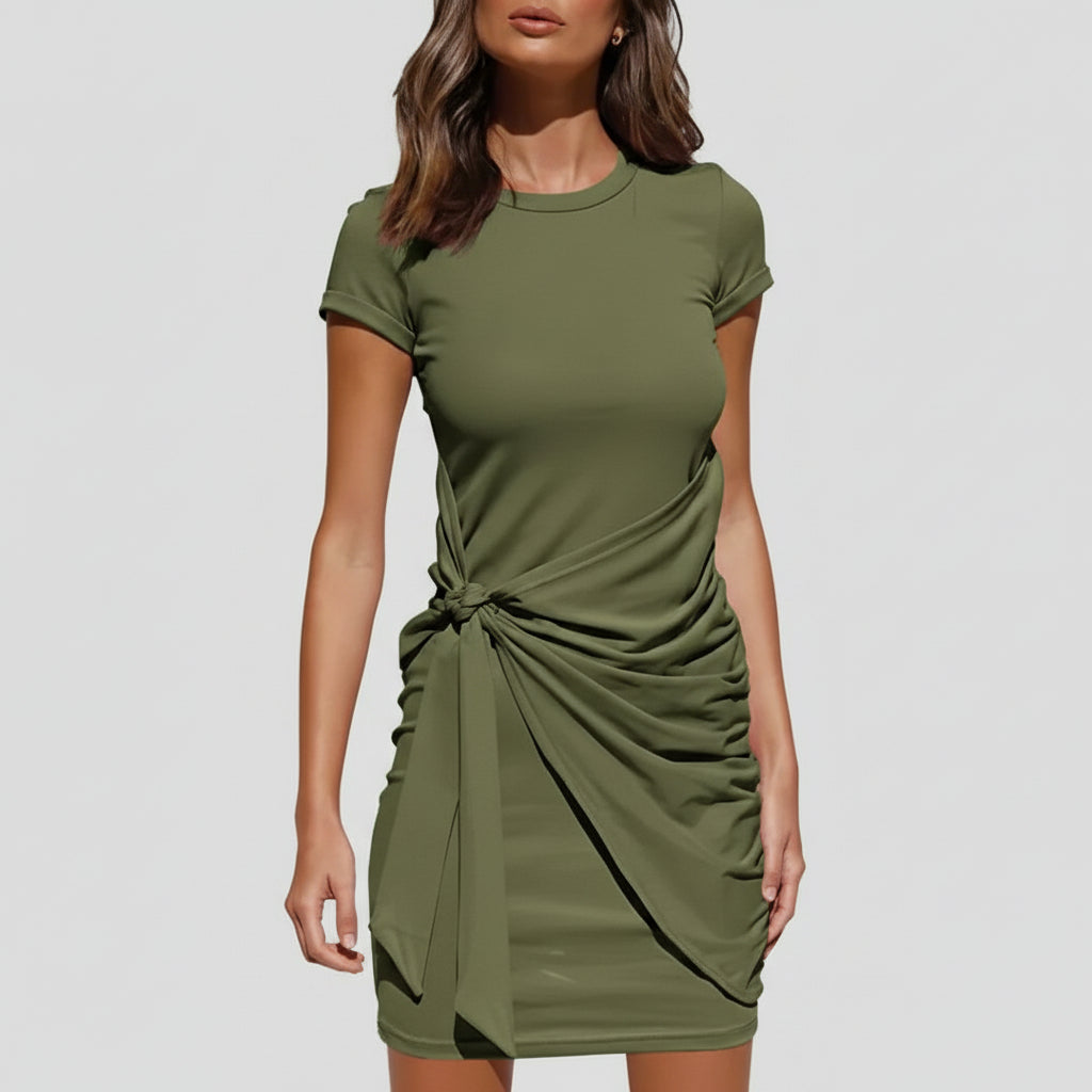 Summer Ruffle Sundress – Playful Bow Detail for Casual Outings