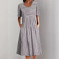 Summer Stripe Midi Dress – Casual O-Neck with Pockets for Effortless Warm Weather Style