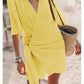 Summer V-Neck Dress – Chic Lace-Up Design for Versatile Occasions