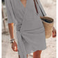 Summer V-Neck Dress – Chic Lace-Up Design for Versatile Occasions