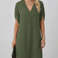 Summer V-Neck Dress – Elegant Multi-Layered Casual Outfit