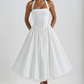 Timeless Esplendor White Halter Midi Dress