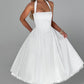 Timeless Esplendor White Halter Midi Dress