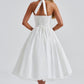 Timeless Esplendor White Halter Midi Dress