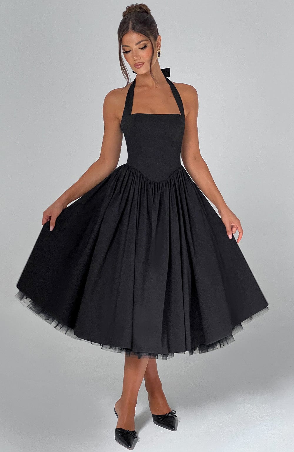 Timeless Esplendor White Halter Midi Dress