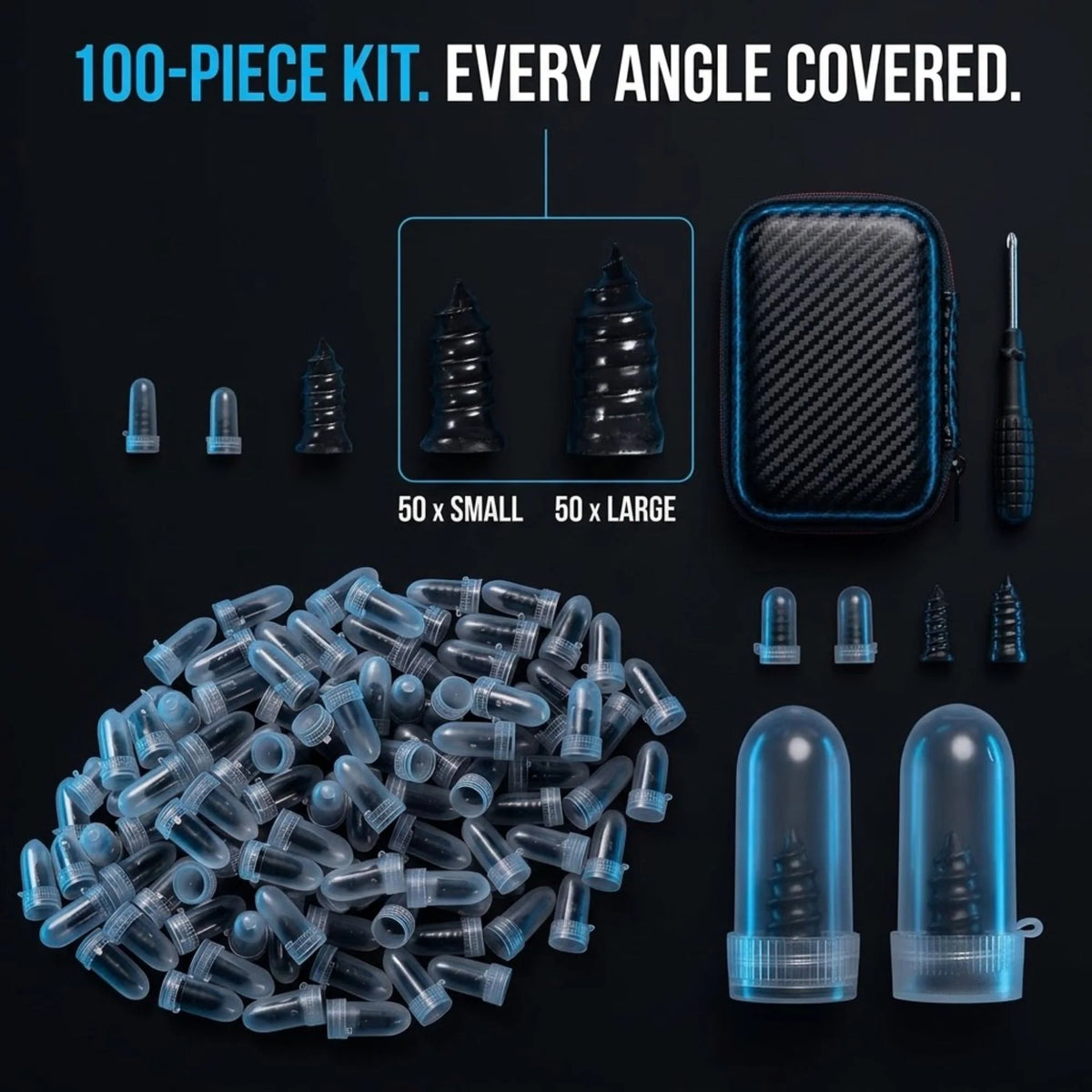Tubeless Tyre Repair Kit featuring 100 durable spiral plugs for quick and efficient tire repairs on cars, motorcycles, and bicycles. 7