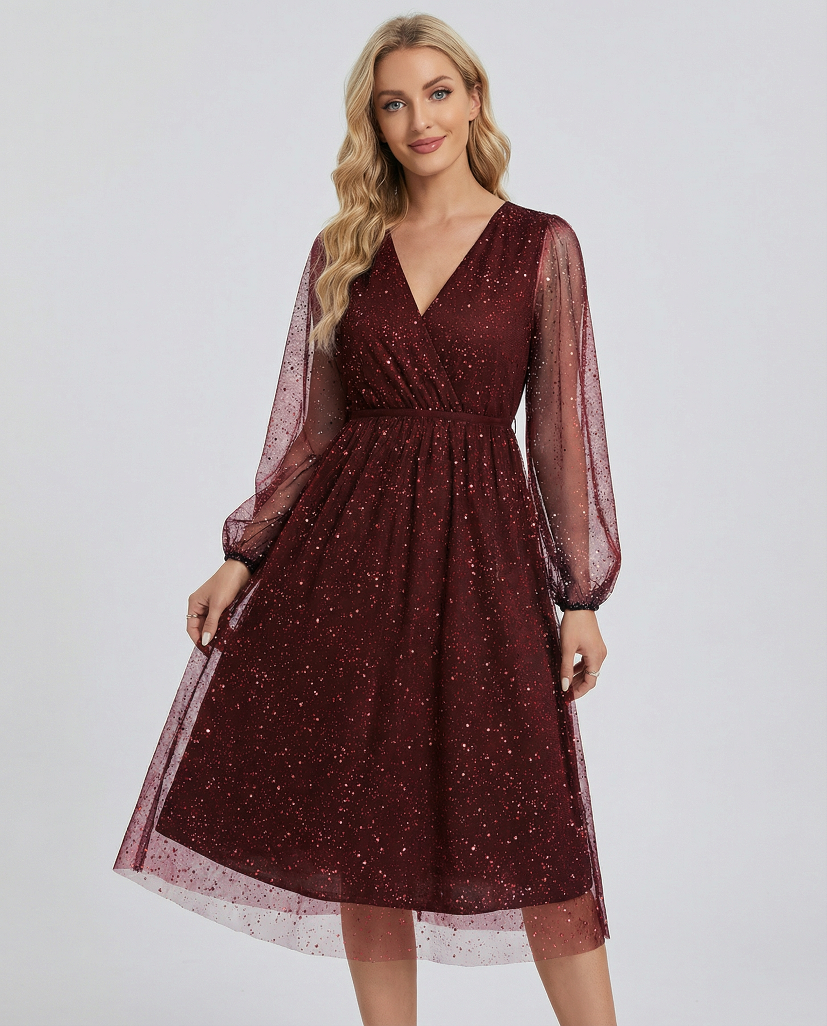 V-Neck Cocktail Dress – Elegant Slim Fit for Sophisticated Events